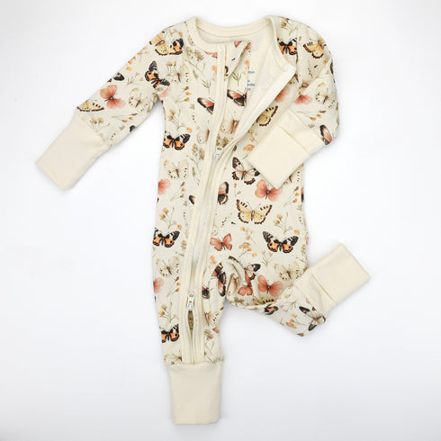 Organic Cotton Baby Pajamas 2-Way Zip Front Zipper Sleeper, Audrey Organic Earthy Clothing